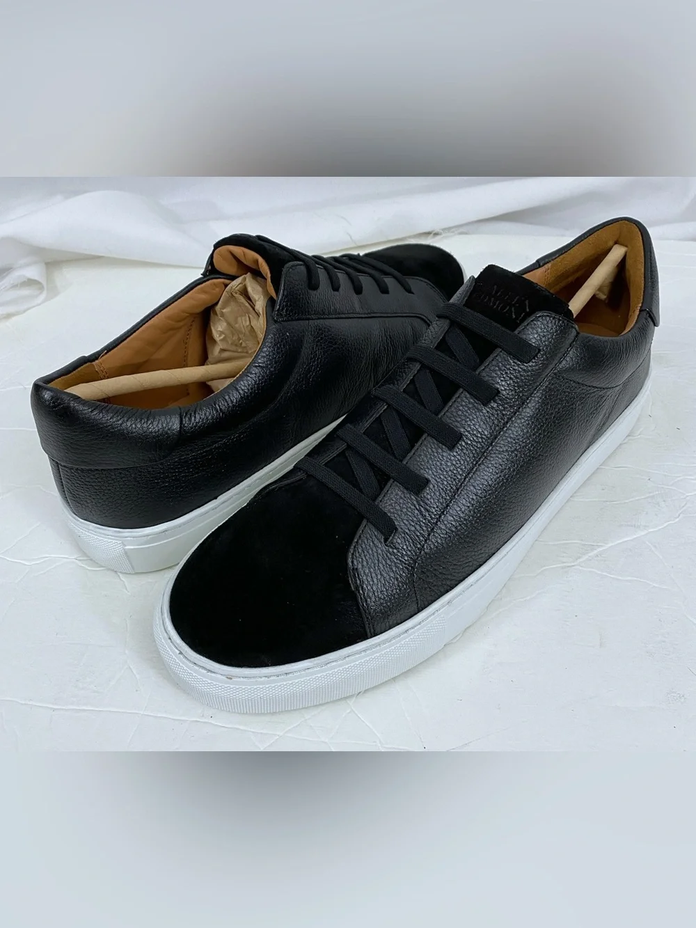 Allen Edmonds Men's Black Fisher Leather Suede Slip On Sneaker Shoes 12 D
